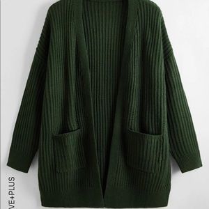 Plus Green Cardigan